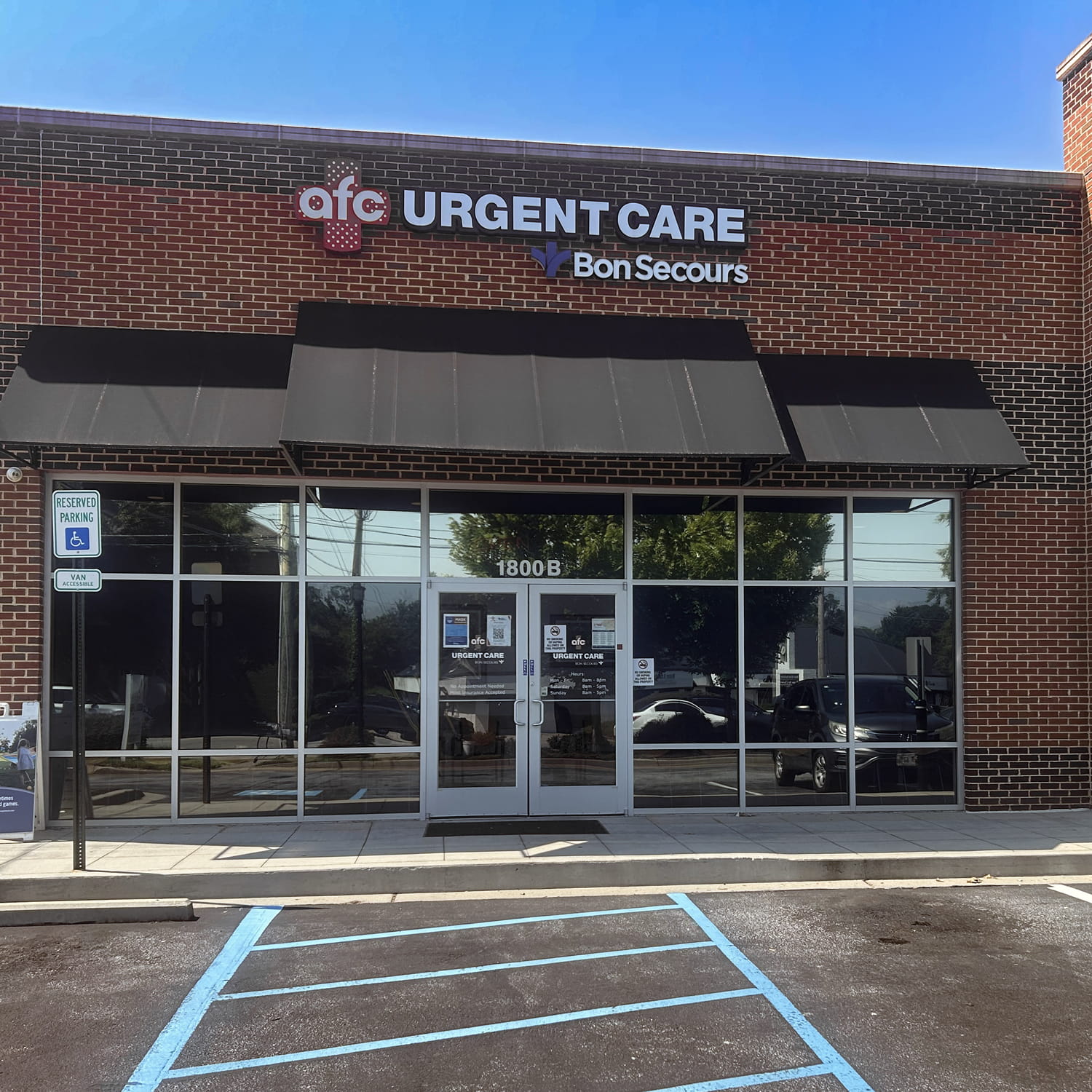 exterior of AFC Urgent Care Bon Secours — Augusta Road