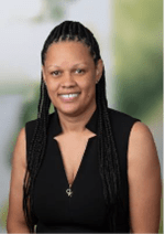 Teaonsha Garrett is an ambulatory care clinical pharmacy specialist. Woman, black sleeveless top.